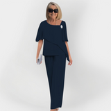 Elegantní Dvoubarevný Set Halenka a Kalhoty