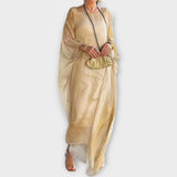 Maxi kaftan s průhlednou texturou