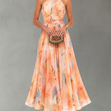Aurora | Šaty s americkým výstřihem a akvarelovým potiskem