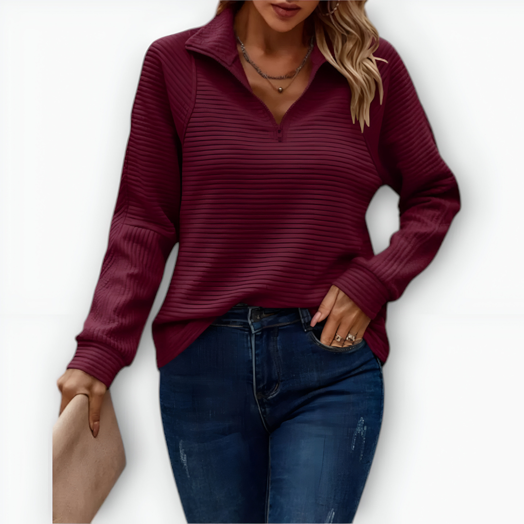 Nina - Elegantní tričko s polo zipem