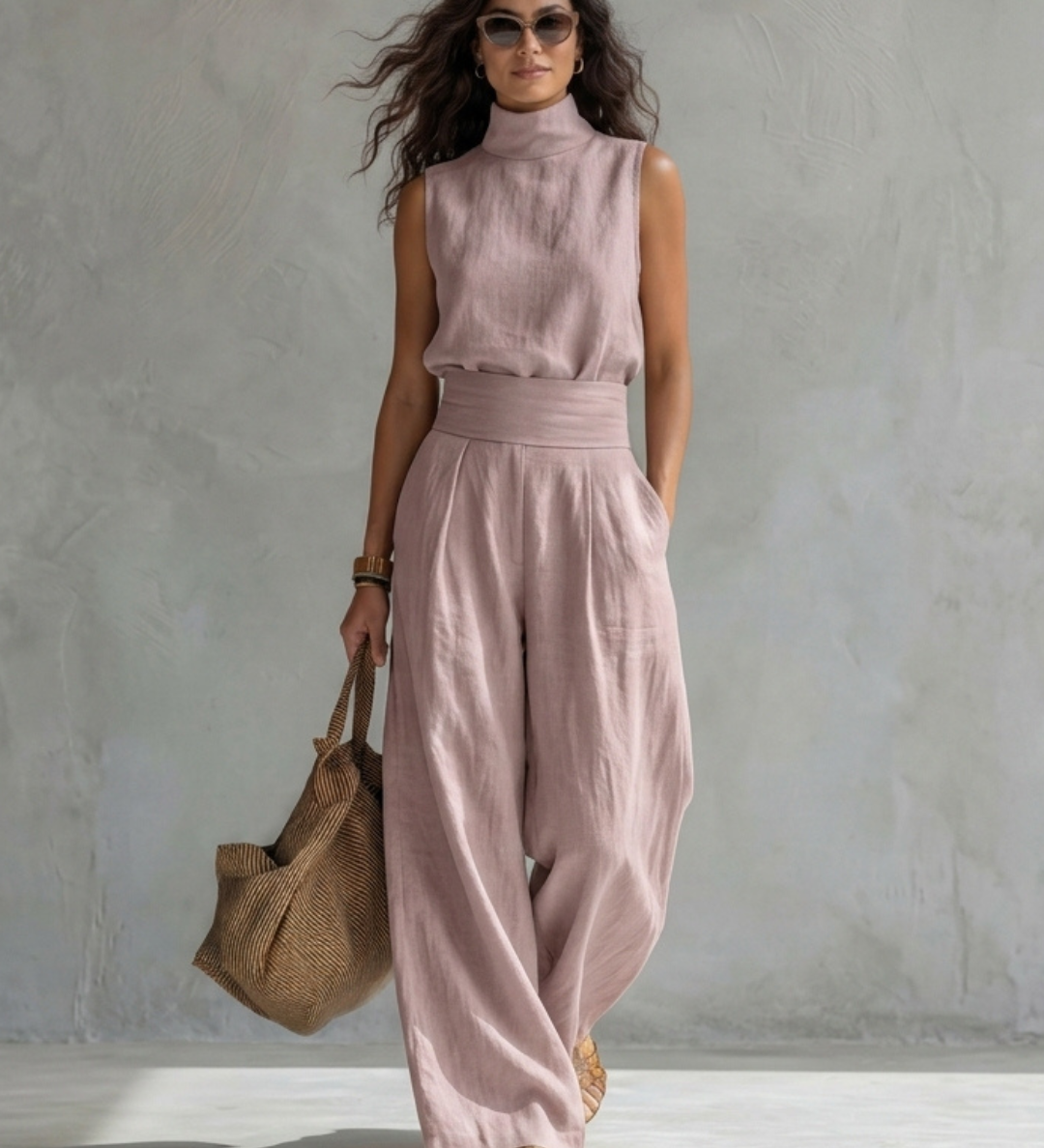 Maria | Elegantní široké kalhoty a top set