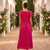 Seraphina | Elegantní Maxi Šaty S Plisováním a Uvázaným Pasem