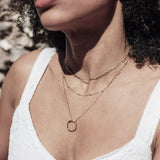 Otevřený Hoepelcollier se třemi řadami ve zlatě