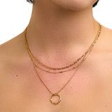 Otevřený Hoepelcollier se třemi řadami ve zlatě
