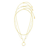 Otevřený Hoepelcollier se třemi řadami ve zlatě