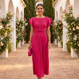 Seraphina | Elegantní Maxi Šaty S Plisováním a Uvázaným Pasem