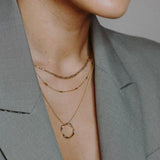 Otevřený Hoepelcollier se třemi řadami ve zlatě