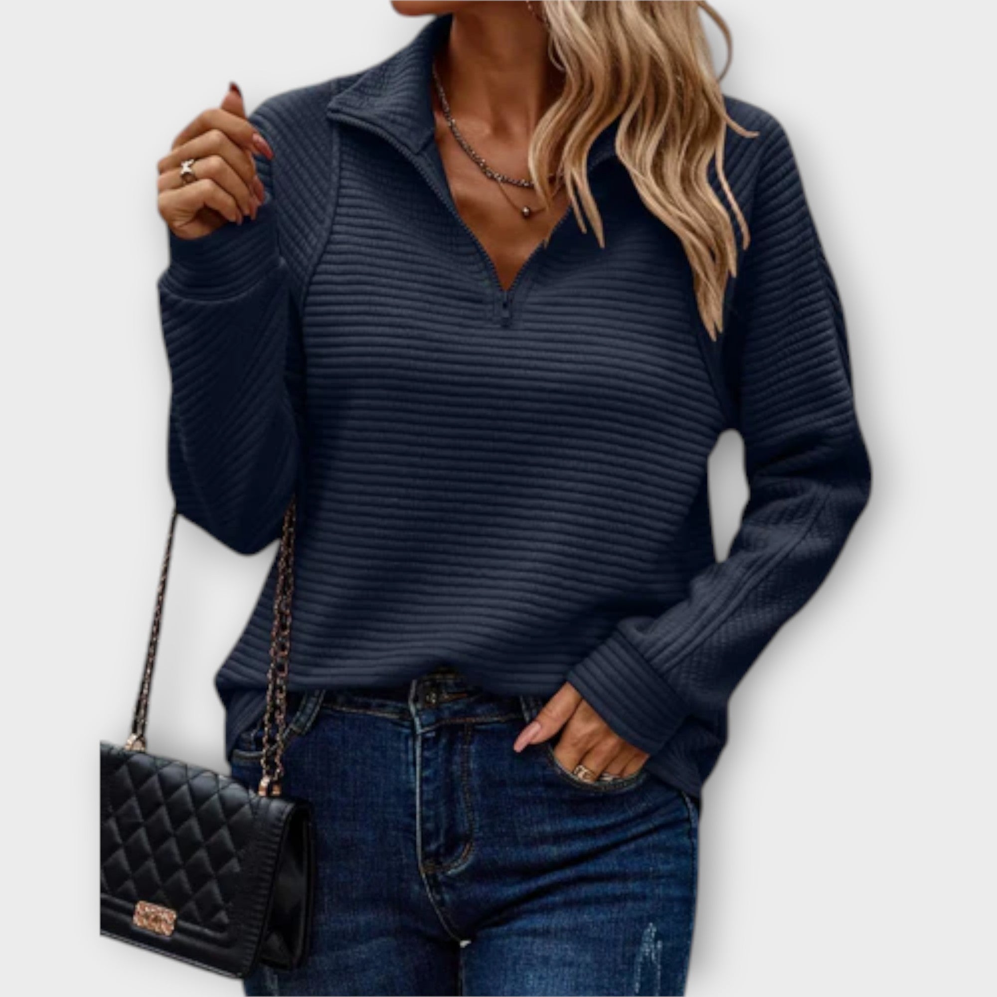 Vilja - Pulovr s polo zipem