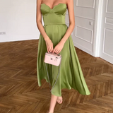 Liora | Elegantní Midi Šaty Bez Ramínek