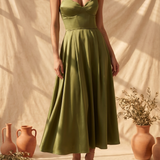 Liora | Elegantní Midi Šaty Bez Ramínek