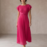 Seraphina | Elegantní Maxi Šaty S Plisováním a Uvázaným Pasem