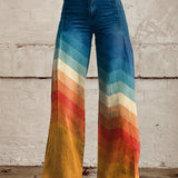 Léa - Elegantní Retro Zigzag Kalhoty