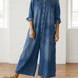 Diana™ | Vintage denim kombinéza s knoflíky
