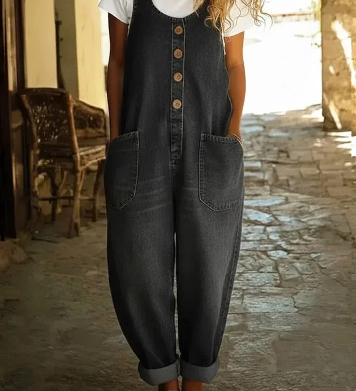 Ruth™ | Džínová salopeta z vintage praného bavlněného denimu