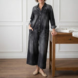 Diana™ | Vintage denim kombinéza s knoflíky