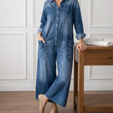 Diana™ | Vintage denim kombinéza s knoflíky