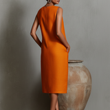 Klaudie – Dámské Elegantní Midi Šaty bez Rukávů